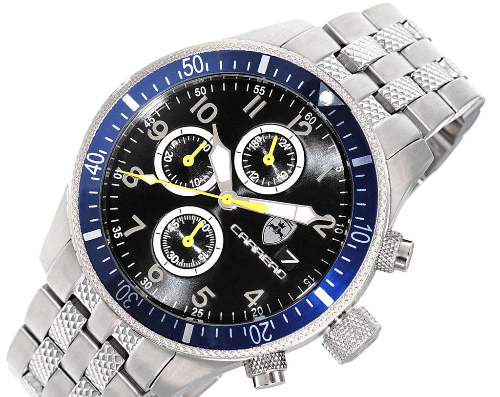 LeChateau - Chronograph Epson VR33 Muscle Mov't, Stainless Steel Case and Band , CS17733BKBU, Retail at (MSRP:$1,475.00)
