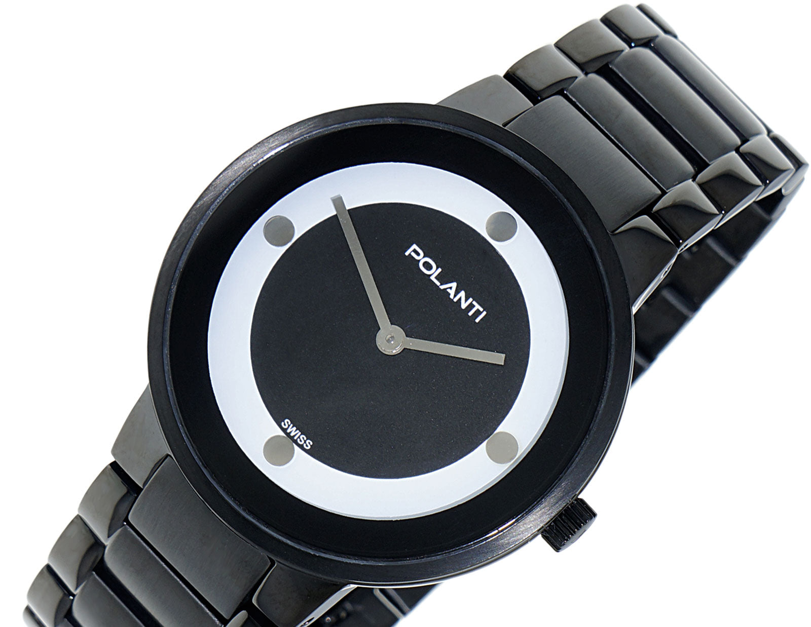LeChateau  Classic/Mid-Size Swiss Quartz Movement,  IP-Black tone, Retail at (MSRP: $595.00)