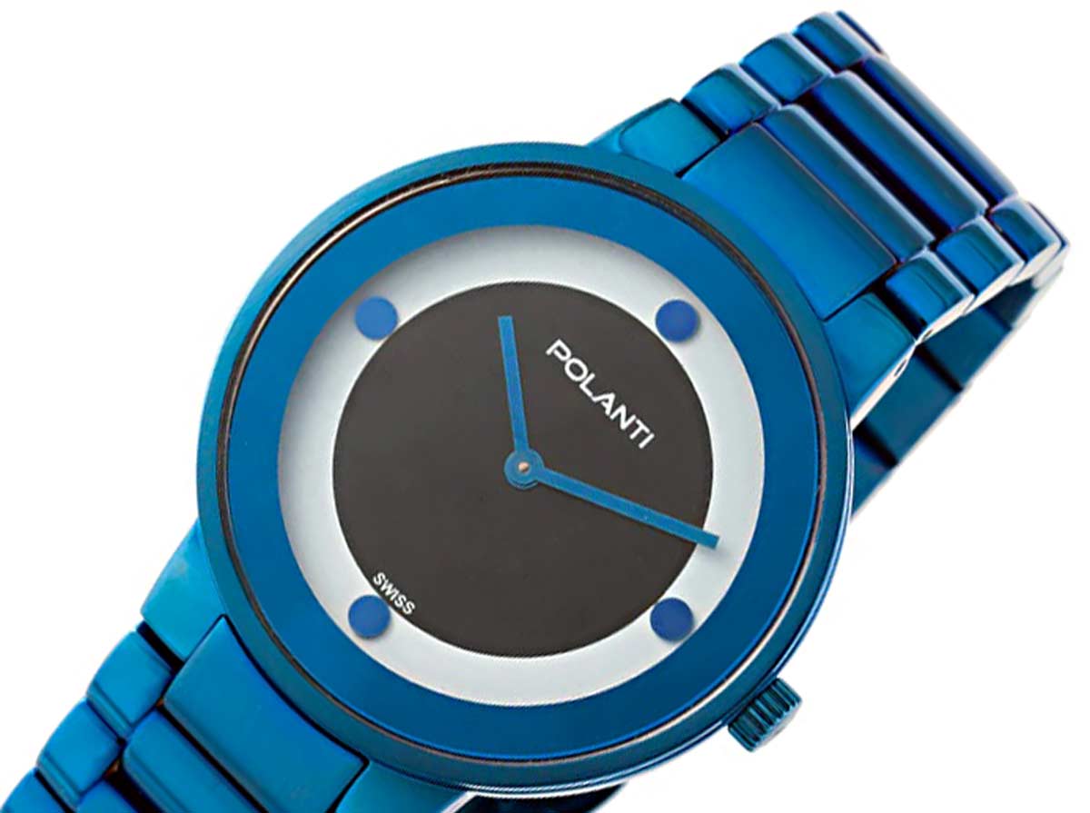 LeChateau Classic/Mid-size, Swiss Quartz Movement, IP-Blue Stainless Steel case and band, Retail at (MSRP: $595.00)