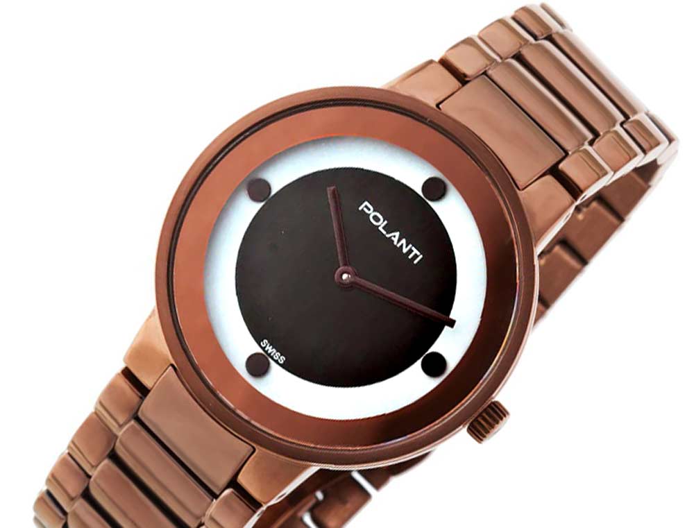 LeChateau Classic/Mid-size, Swiss Quartz Movement, IP-Brown Stainless Steel case and band, Retail at (MSRP: $595.00)