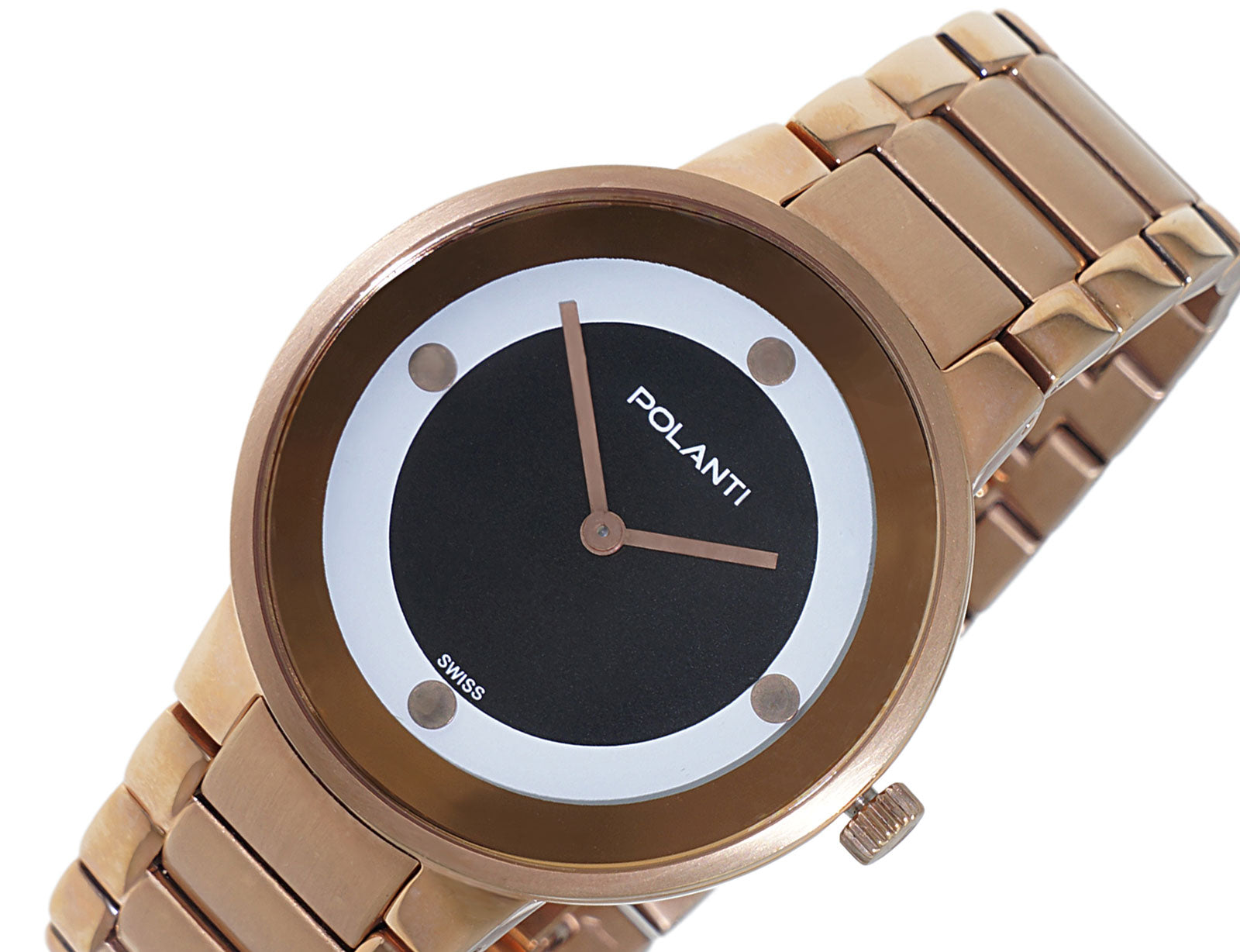 LeChateau Classic/Mid-Size, Swiss Quartz Movement, Stainless Steel case and band Rose tone,  Retail at (MSRP: $595.00)