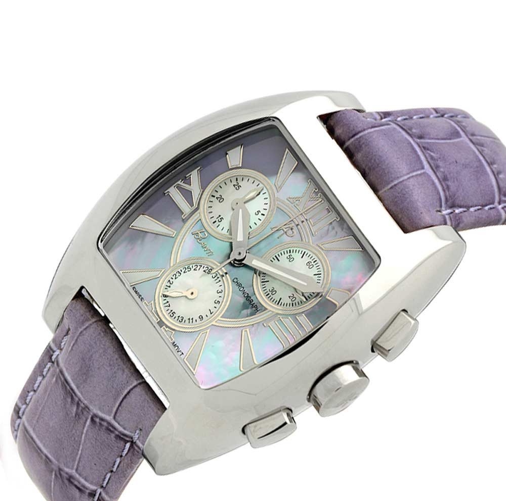 LeChateau, Ladies ISA- Swiss Chronograph movement, Mother of Pearl Dial, Purple Color, MSRP: $695.00