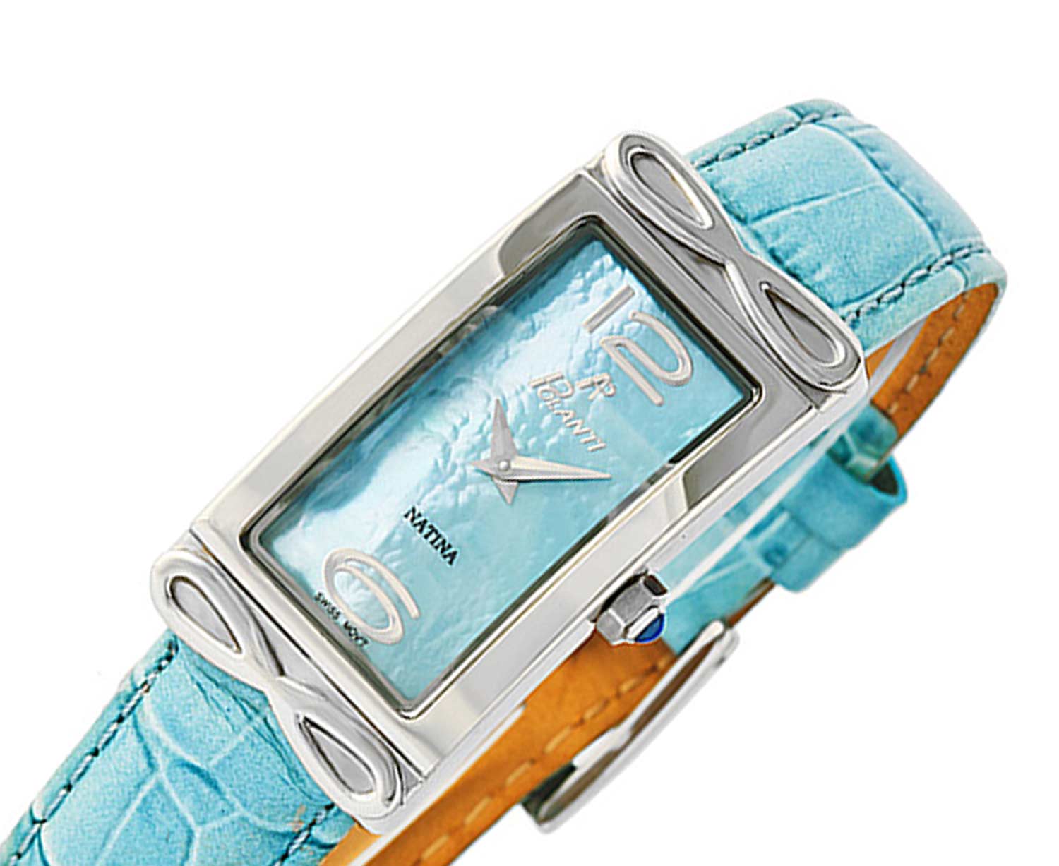 LeChateau, Ladies Swiss Quartz movement, Mother of Pearl Dial,  Light Blue, ( MSRP: $495.02)