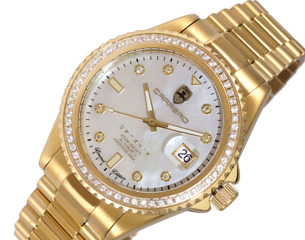 LeChateau Men's Automatic NH35-24 JEWEL, 1.0 CT GENUINE SAPPHIRE GEM STONES,  C1G787WT RETAIL AT (MSRP: $S2,868.00)