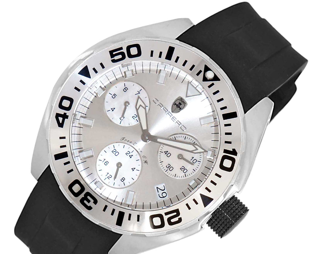 LeChateau, Men's Swiss Multi-Functiom Ronda X30 Movement, White Dial -Bezel, Silicon Band, C1SK8824-WT - MSRP: $2,340.00