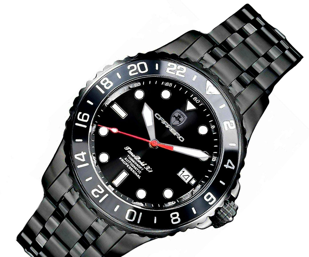 LeChateau, Men's TIME BOLD- X1 COLLECTION, NH35 AUTOMATIC MOVEMENT, 10 ATM, IP-BLACK - BLACK, MSRP:  $2,340.00