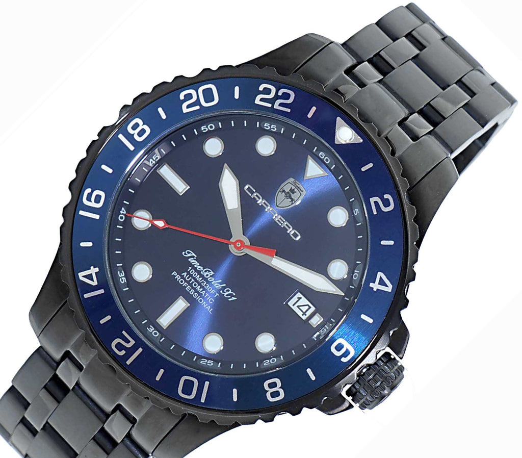 LeChateau, Men's TIME BOLD- X1 COLLECTION, NH35 AUTOMATIC MOVEMENT, 10 ATM, IP-BLACK - BLUE, MSRP:  $2,340.00