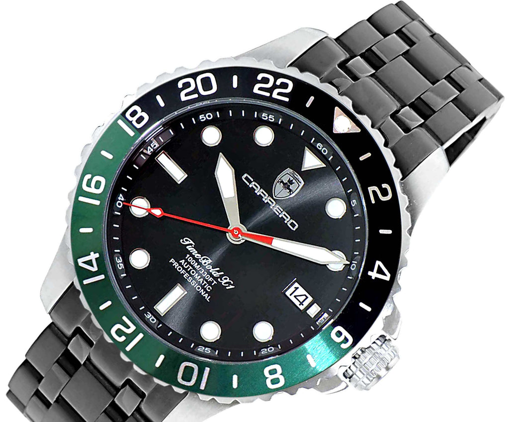 LeChateau, Men's TIME BOLD- X1,  NH35 AUTOMATIC MOVEMENT, 10 ATM, BLACK/GREEN,  C1S737BK-GN_IPB - MSRP:  $2,340.00