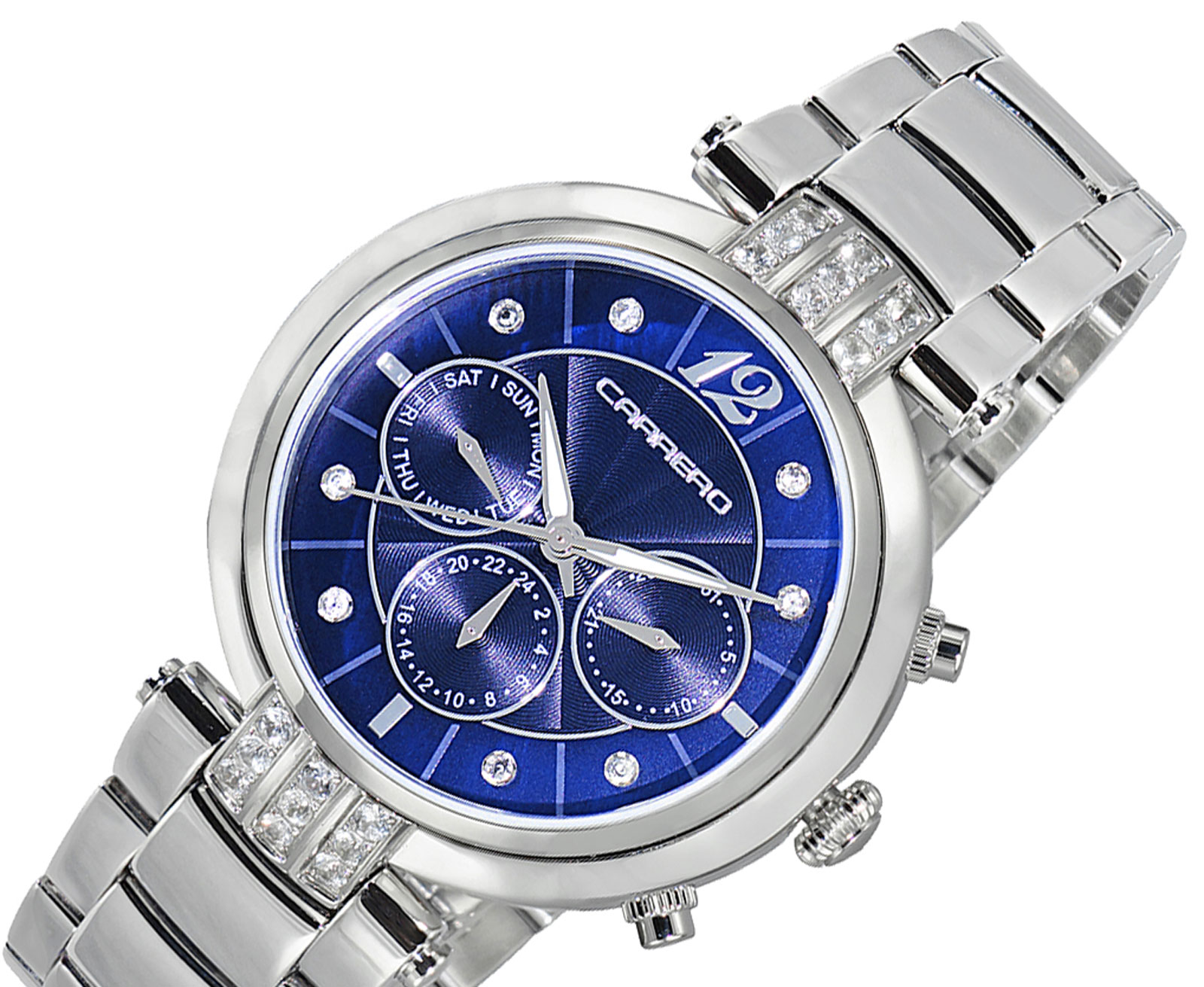 Lechateau Multi function Day date Counter Blue Mother Of Pearl Dial 
