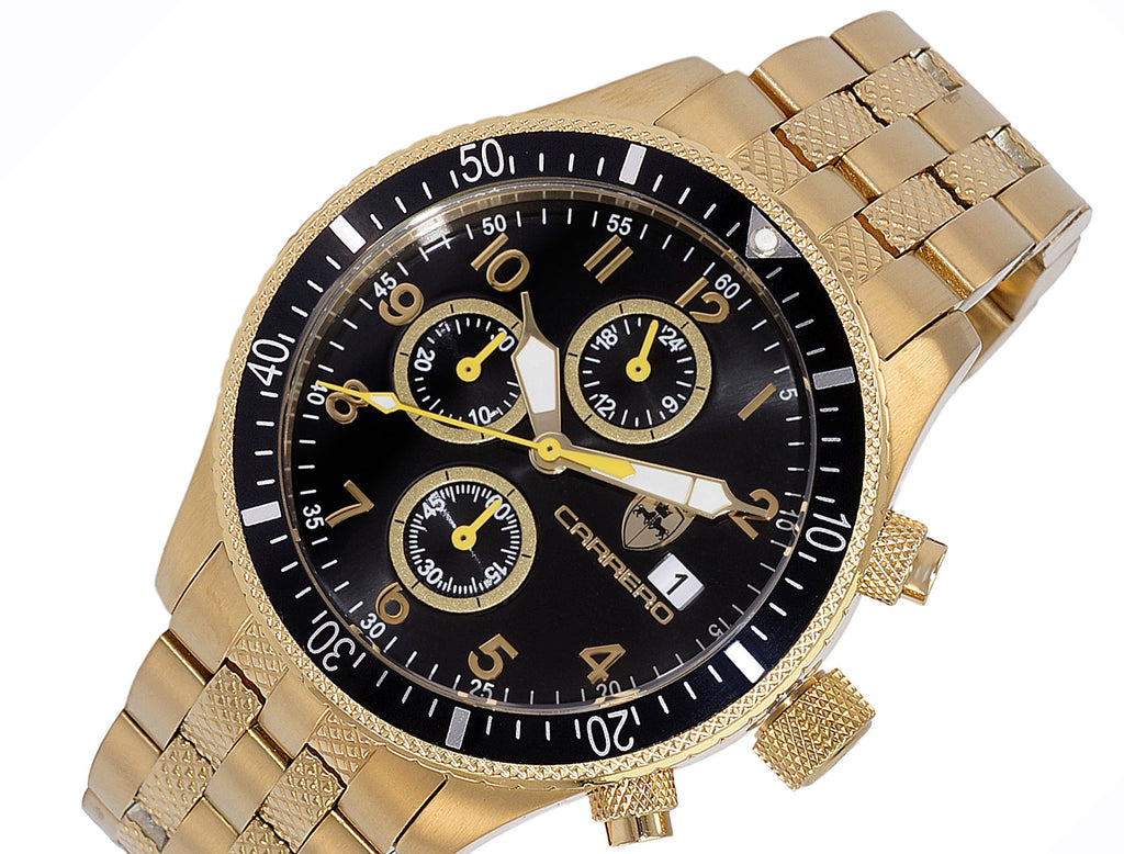 Lechateau Watches - Chronograph Epson VR33 Muscle Mov't, Stainless Steel Case and Band ,  CG17733BK Retail at (MSRP:$1,475.00)