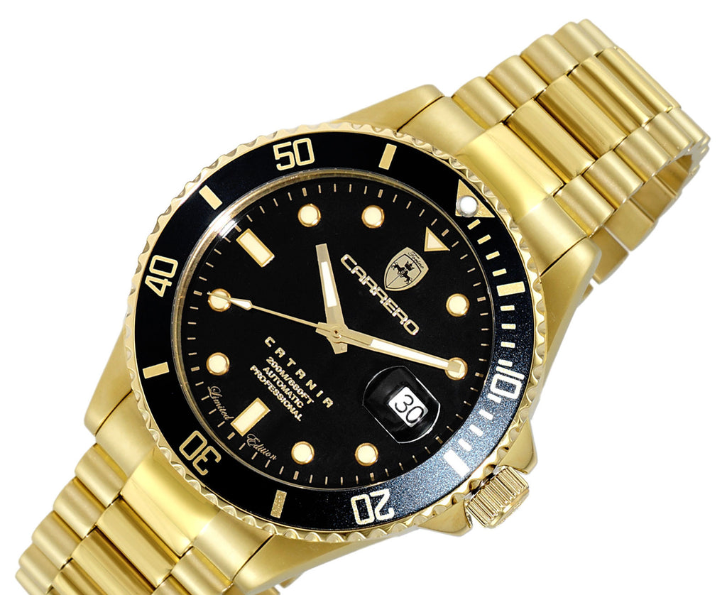 Lechateau Watches Men's Automatic - Magnifying Date Dial with Exhibition Back  - C1G888BK Retail at (MSRP: $ 2,124.00)
