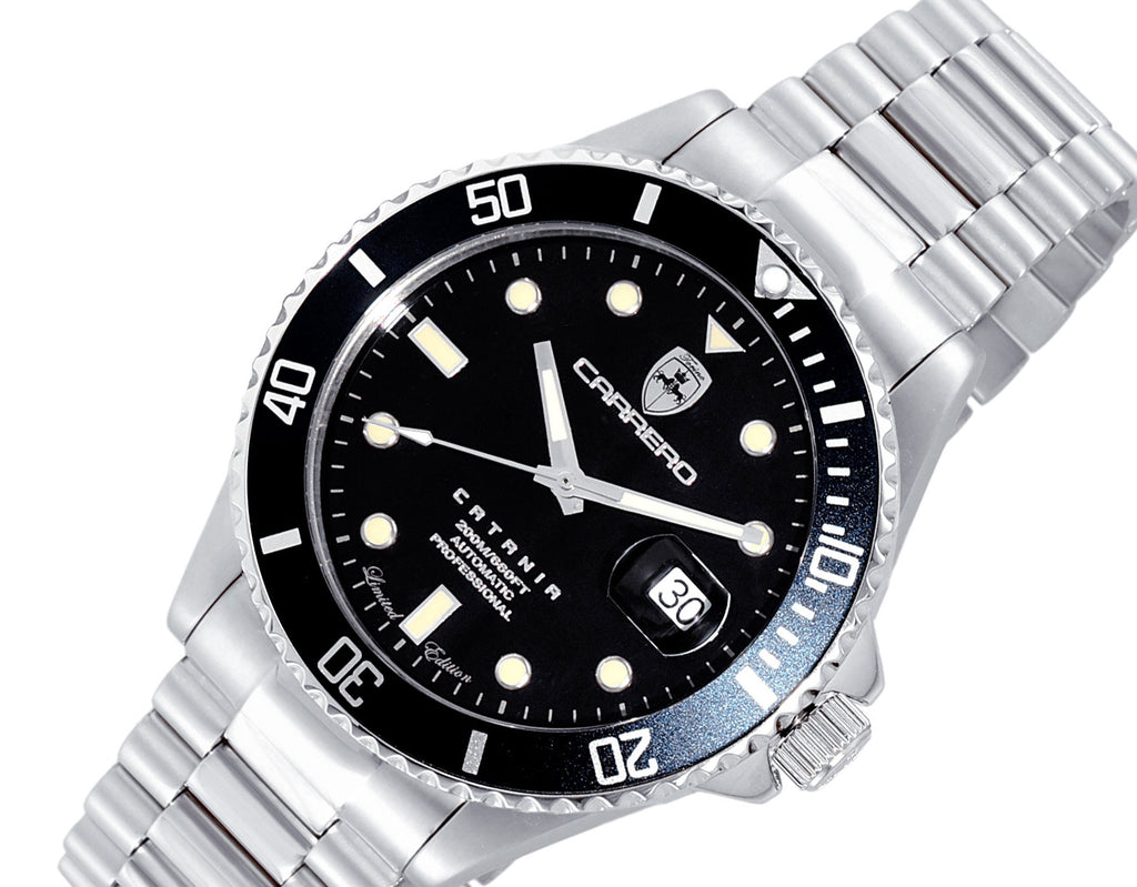 Lechateau Watches Men's Automatic - Magnifying Date Dial with Exhibition Back case, (MSRP: $ 2,124.00)