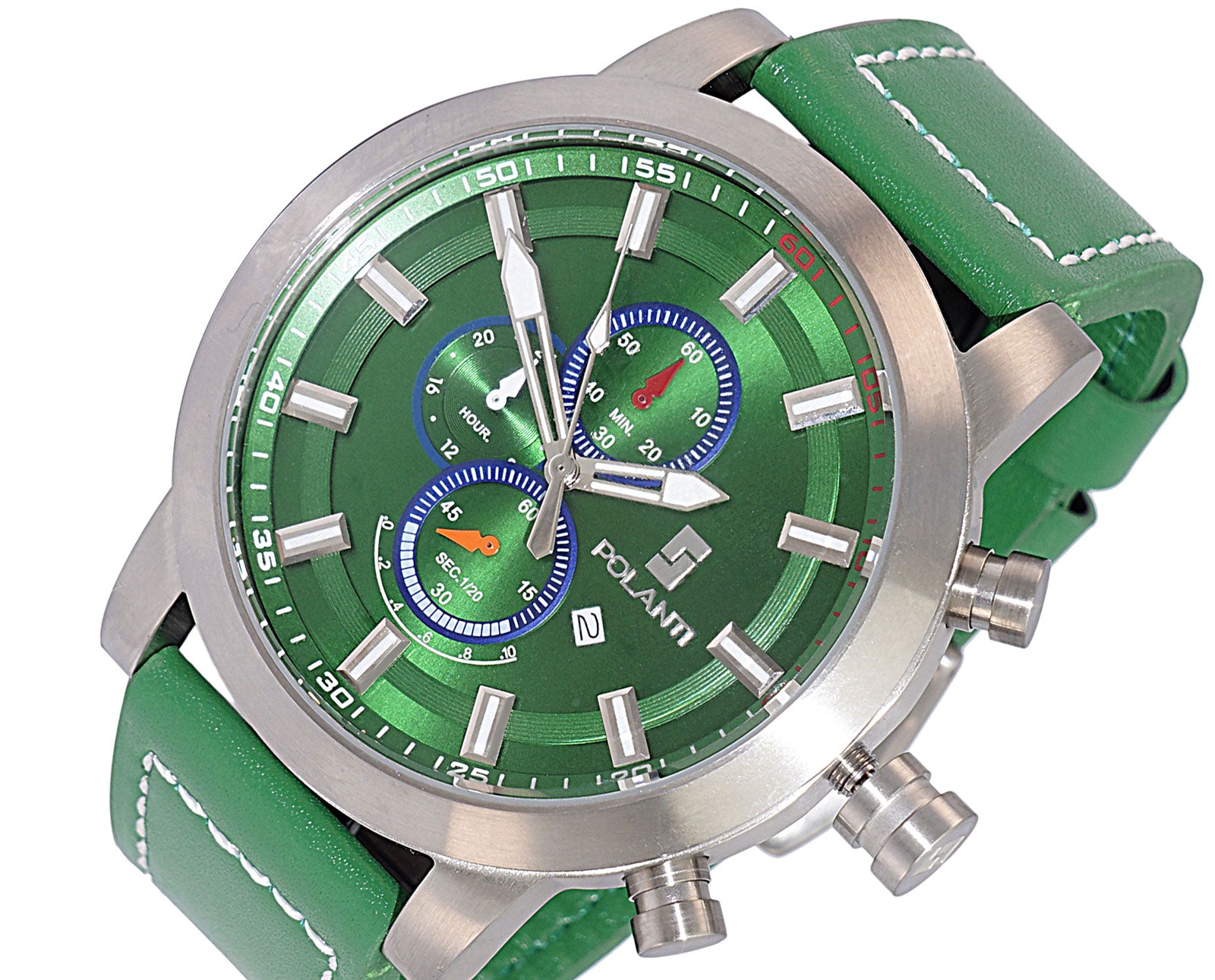 Lechateau Watches Men's Chronograph Mov't. Date Dial, RG0001G-SS  RETAIL AT (MSRP: $ 794.00)