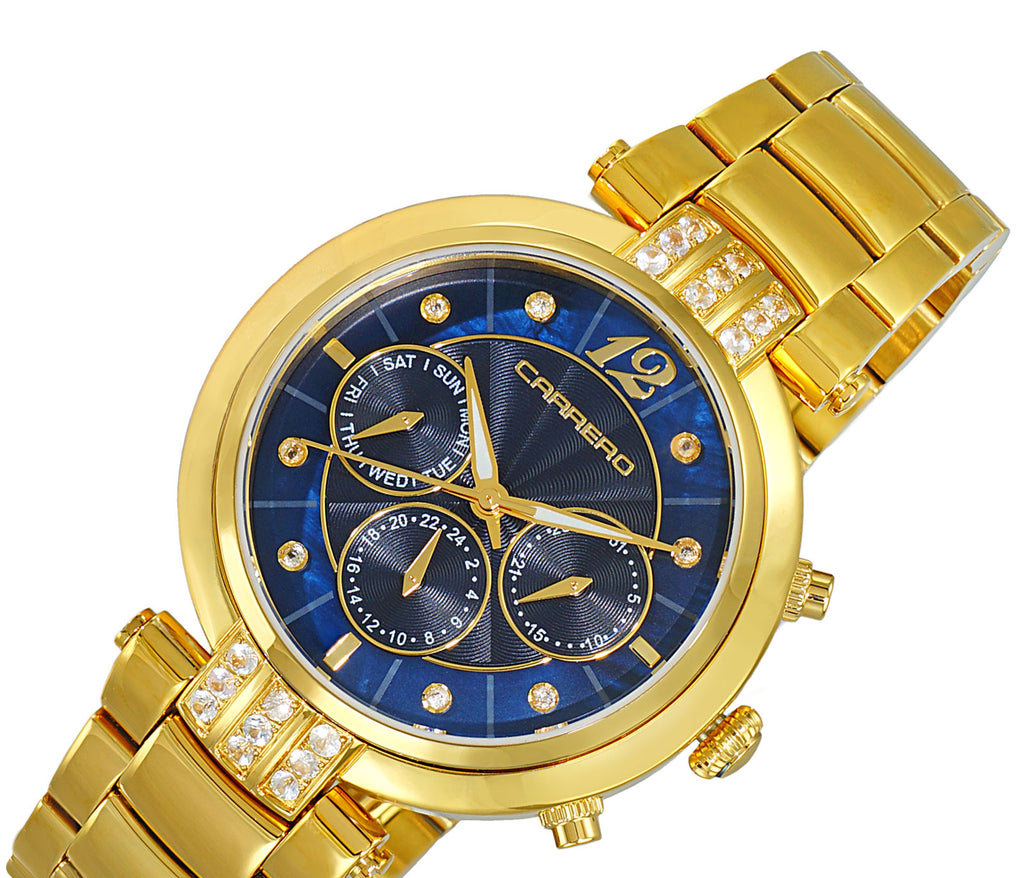 Lechateau Watches  Multi-function, Day-date Counter, Blue Mother of Pearl Dial, CL1G03BU, Retail at (MSRP: $1,668.00)