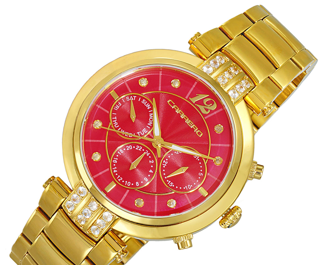 Lechateau Watches Multi-function, Day-date Counter, Blue Mother of Pearl Dial, CL1G03RD, Retail at (MSRP: $1,668.00)