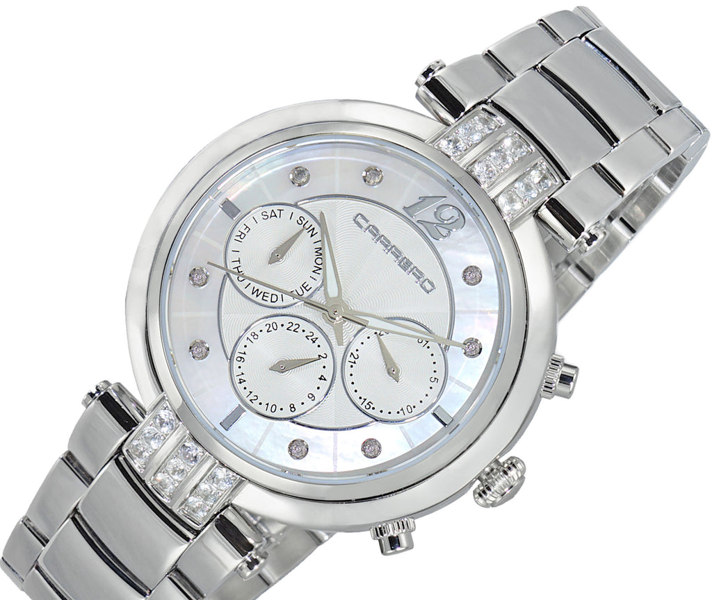 Lechateau Watches Multi-function, Day-date Counter, White Mother of Pearl Dial, CL1S03WT, Retail at (MSRP: $1,668.00)
