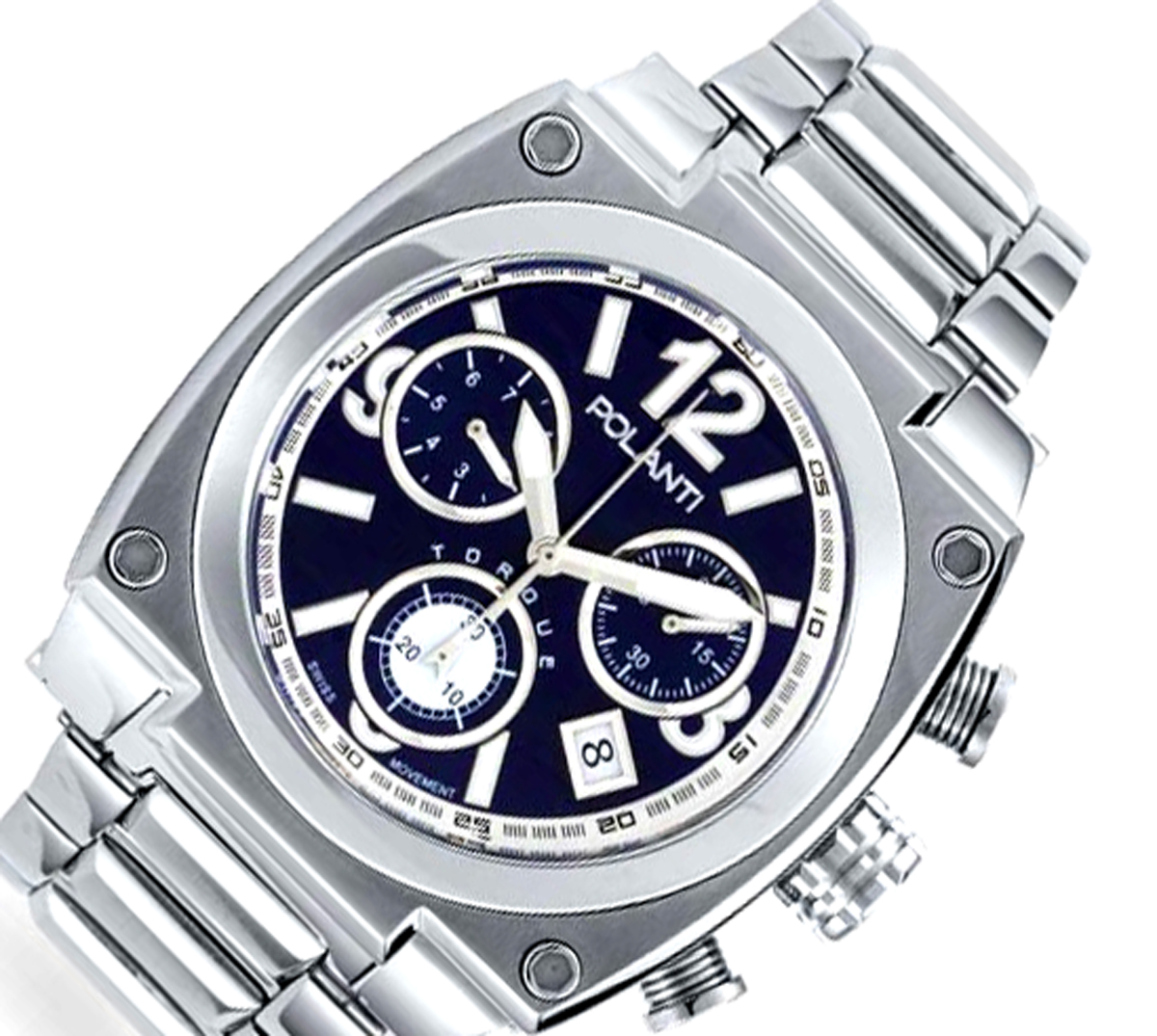 Lechateau Watches - Polanti TORQUE -  Blue Dial, Swiss Quartz  Chronograph, PLT2003-SBU Retail at (MSRP: $1,995.00)