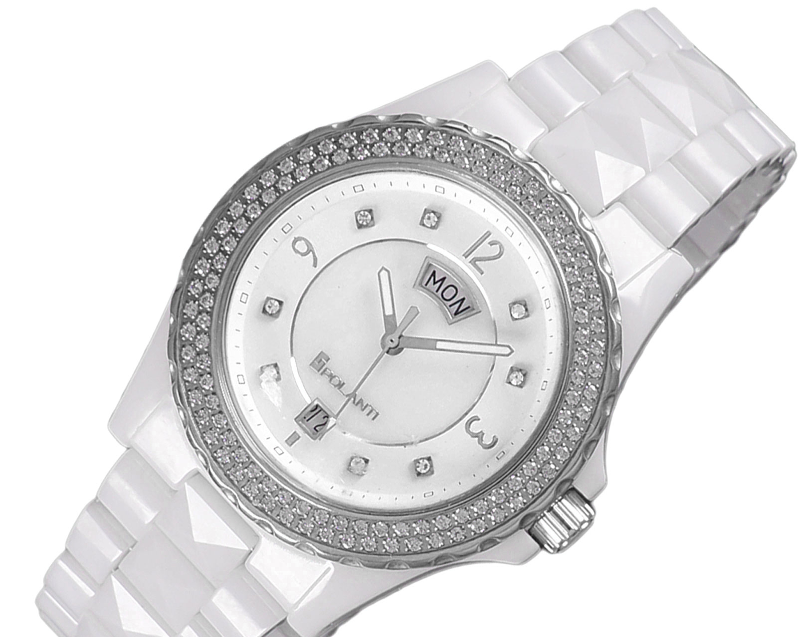 Lechateau Watches, SWISS MOV'T, High Tect Ceramic case and band, MOP Dial, P7895-LWT Retail At (MSRP: $795.00)