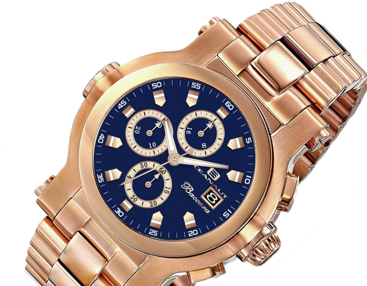 Oceanaut Men's Baccara XL Analog Display Quartz Rose Gold , OC0826  - Retail at (MSRP: $1,195.00)