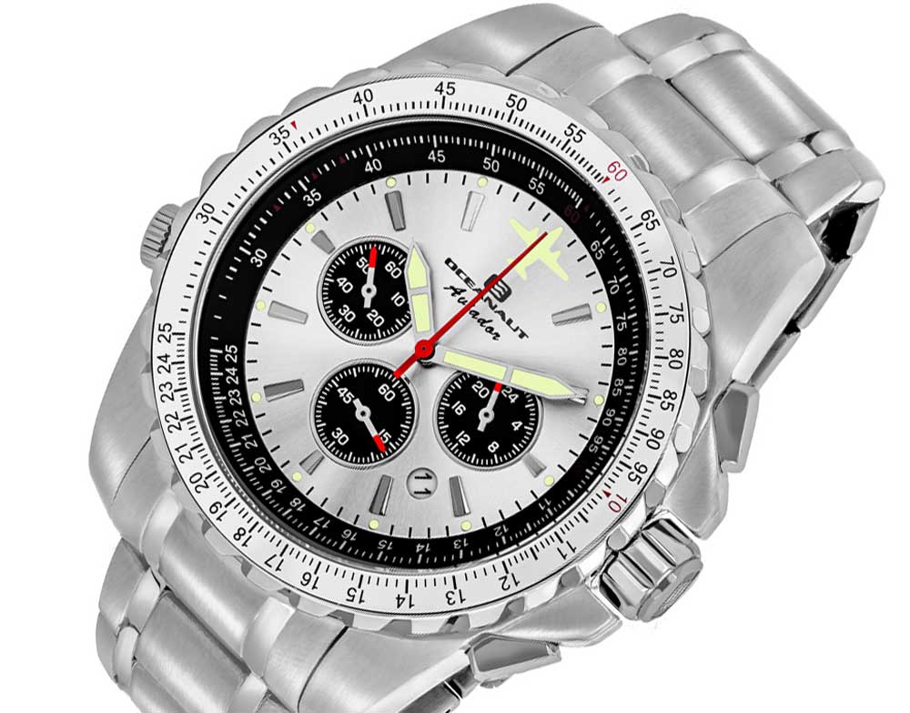 Oceanaut Men's OC0110 Aviador Pilot Analog Display Quartz Silver Watch, OC0110 Retail at (MSRP: $850.00)