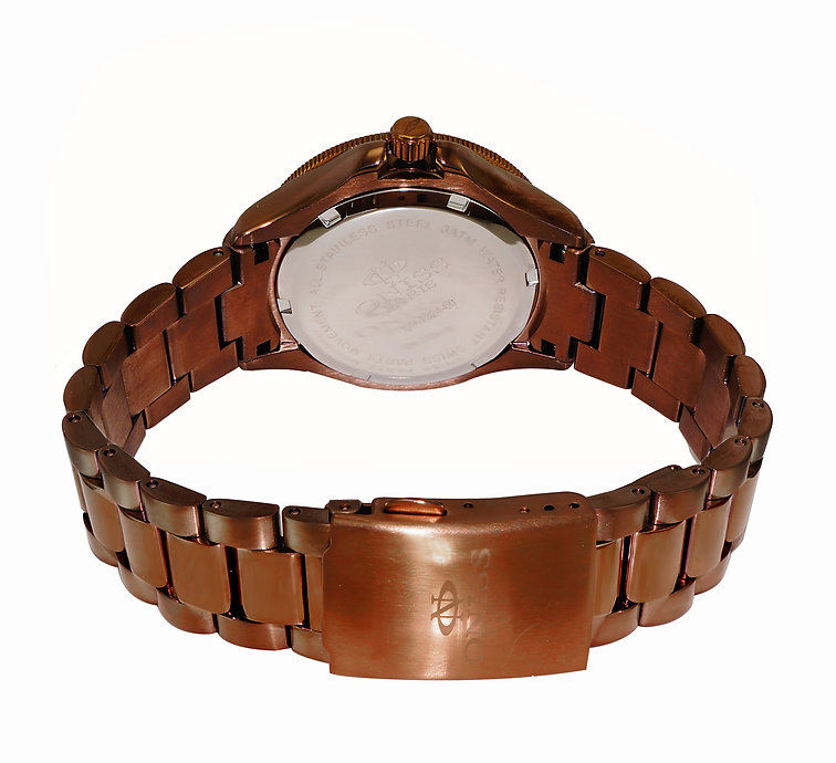ONISS SWISS MOVEMENT, MULTI-COLOR AUSTRIAN CRYSTAL ACCENT, BROWN MOP ...