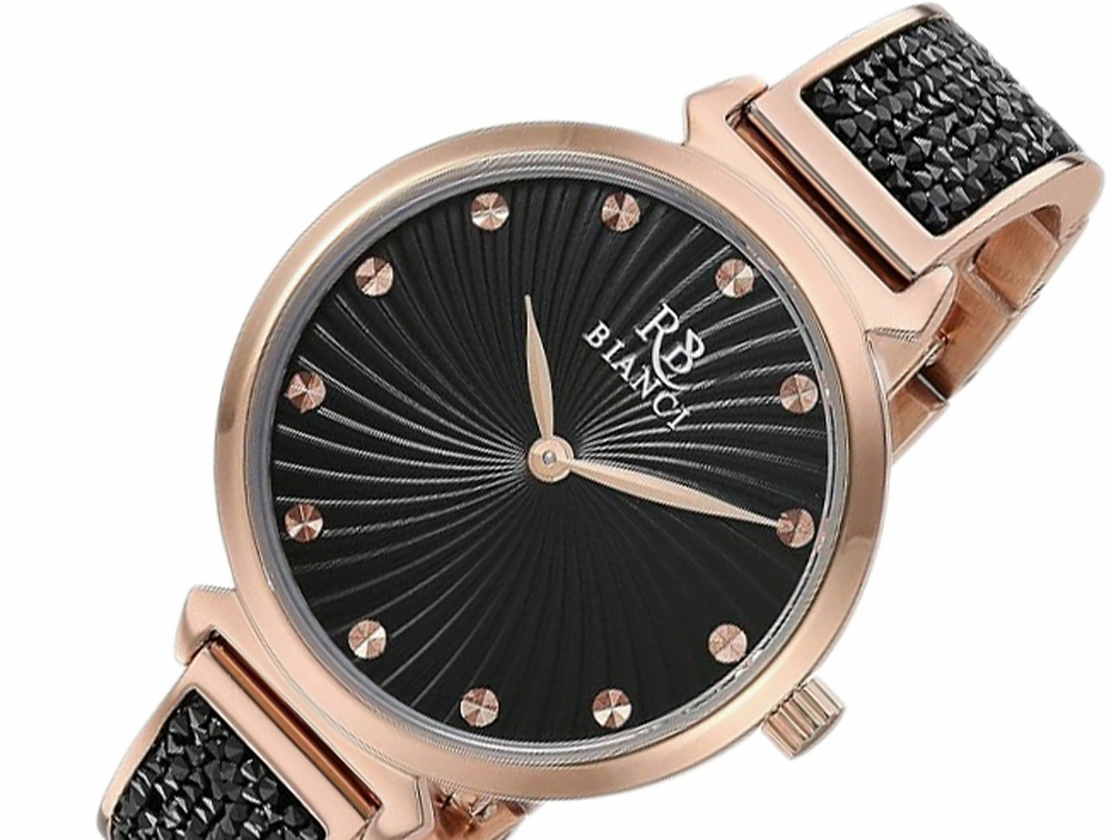 Roberto Bianci Women Stainless steel bracelet, Black dial, Quartz movement, Retaiil at (MSRP:$350.00)