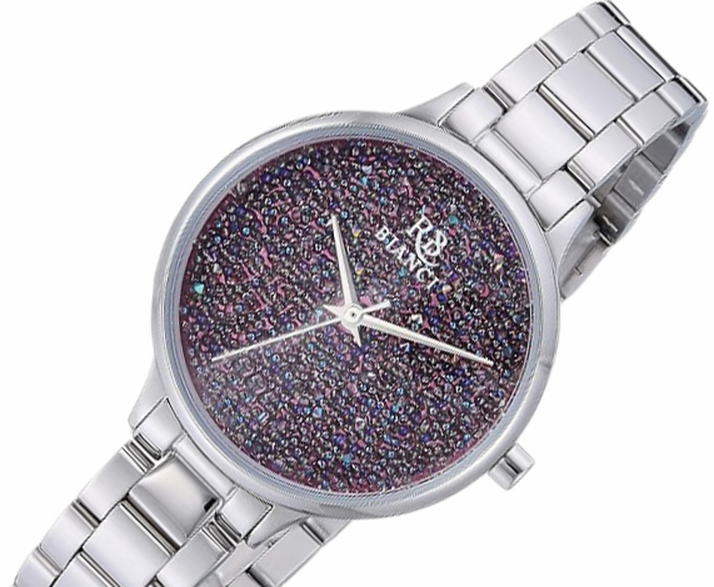 Roberto Bianci Women's  Stainless steel cas and bracelet, Purple crystal dial, Quartz movement, (MSRP: $295.00)