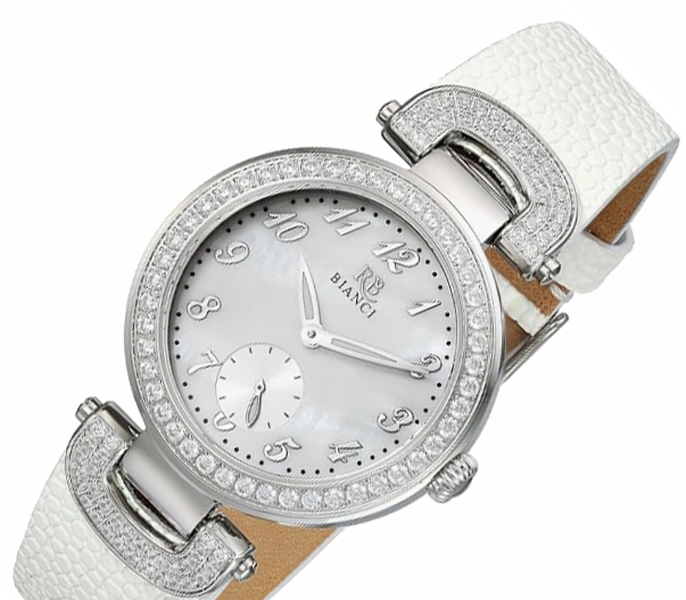 ROBERTO BIANCI Women's, Stainless steel case, Leather strap, White mother of pearl dial, (MSRP: $350.00)