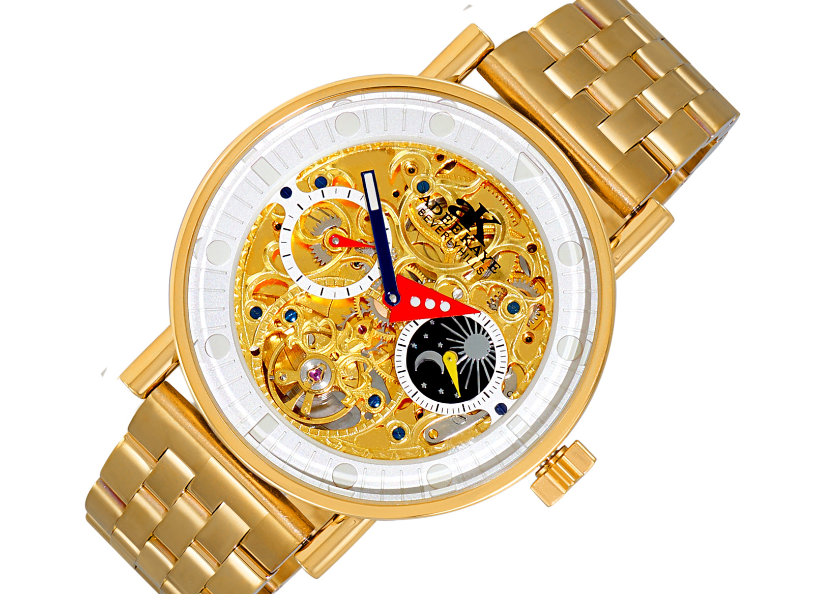 Skeleton Automatic 21 Jewels Movement , Sun and Moon Phase, AK226620_G0, Retail at 750.00