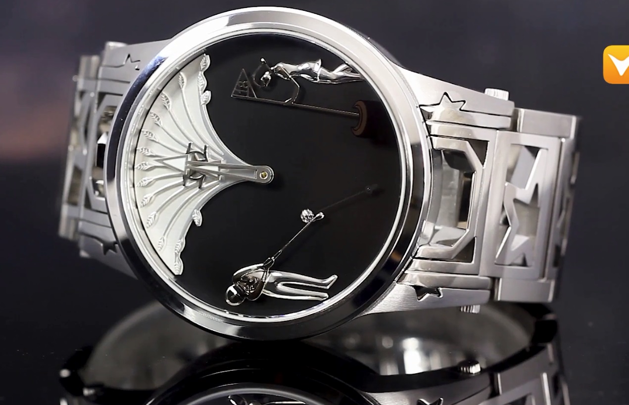 Watchstar 48MM Limited Edition Swiss Made Men's Golf Watch Platinum