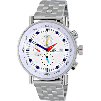 ADEE KAYE WATCHES, MID SIZE, 3 - HANDS COLRED STONE, STEEL BAND,AK2268-30SVL,  (MSRP: $ 345.00)