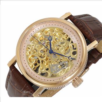 ADEE KAYE,20 JEWELS SKELETON AUTOMATIC, MESH BAND, AK6463-MRG, RETAIL AT $675.00