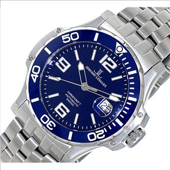 Lechateau,  Swiss Made Automatic Movt - 24 Jewel, Blue Dial Exhibition Back, (MSRP: $1,295.00)