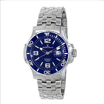 Lechateau,  Swiss Made Automatic Movt - 24 Jewel, Blue Dial Exhibition Back, (MSRP: $1,295.00)