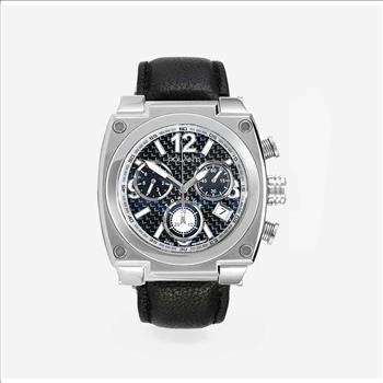 LeChateau Torque II Chrono  Swiss chronograph move't, Black Carbon Fiber Dial, Genuine Leather Strap, SS1084K_LBK -  (MSRP: $1,995.00)