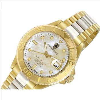 Lechateau Watches Men's Automatic NH35  -  21 JEWELS, Ivory MOP Dial, C1G266GO_TT - (MSRP: $ 2,124.00)