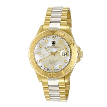 Lechateau Watches Men's Automatic NH35  -  21 JEWELS, Ivory MOP Dial, C1G266GO_TT - (MSRP: $ 2,124.00)