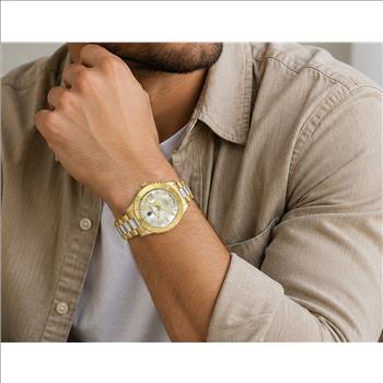 Lechateau Watches Men's Automatic NH35  -  21 JEWELS, Ivory MOP Dial, C1G266GO_TT - (MSRP: $ 2,124.00)