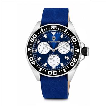 LeChateau, Men's Swiss Multi-Functiom Ronda X30 Mov't, Blue Dial - Black Bezel, Leatehr Strap,  C1BK8824-BU_BU - MSRP: $2,340.00