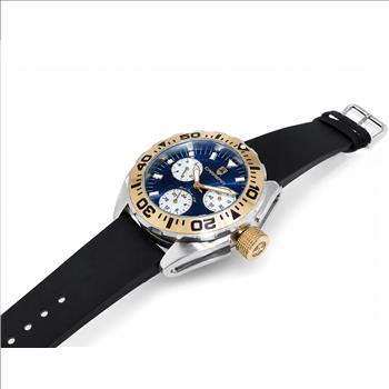 LeChateau, Men's Swiss Multi-Functiom Ronda X30 Mov't, Blue Dial - Gold Bezel, Leatehr Strap,  C1G8824-BU_BK - MSRP: $2,340.00