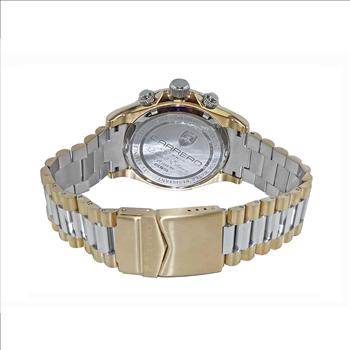 Lechateau Mens, Swiss-Ronda Chronograph Mov't, 2- Told Gold, Light Blue -Date Dial, C2T101LBU - MSRP: $2,468.00