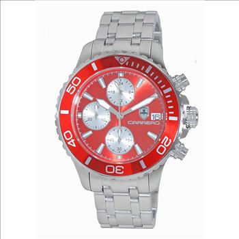 Lechateau Watches, Men's VR33-Chronograph Mov't., Red - Date Dial and BEZEL,  C1S3735RD -  RETAIL AT (MSRP: $1,595.00)