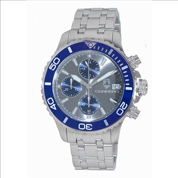 Lechateau Watches, Men's VR33-Chronograph Mov't., Grey/Blue - Date Dial and BEZEL,   C1S3735GR  -  RETAIL AT (MSRP: $1,595.00)