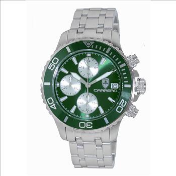 Lechateau Watches, Men's VR33-Chronograph Mov't., Green - Date Dial and Bezel,   C1S3735GN  -  RETAIL AT (MSRP: $1,595.00)