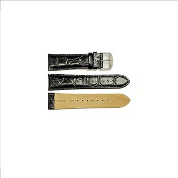 GENUINE LEATHER REPLACEMENT STRAP (24 mm) -  (BLACK) SOFT LIGHTTEXTURE