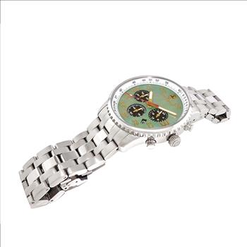 Lechateau - VR32 Mov't Chronograph Mov't, Green-MOP Dial,  Stainless Steel case and band  (MSRP: $2,220.00)