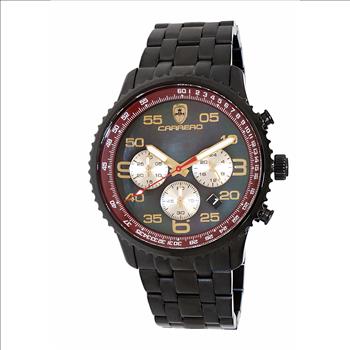 Lechateau - VR32 Mov't Chronograph Mov't, Black-MOP Dial, Black-IP Stainless Steel case and band  (MSRP: $2,220.00)