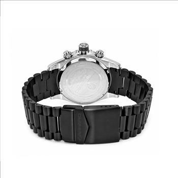 Lechateau Mens, Swiss-Ronda Chronograph Mov't, Maroon - Date Dial,IP-Black tone, MSRP: $2,468.00