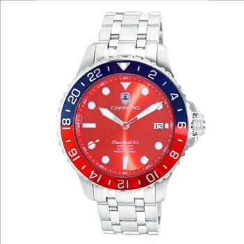 LeChateau, Men's TIME BOLD- X1,  NH35 AUTOMATIC MOVEMENT, 10 ATM, RED/BLUE, C1S737MR-BU - MSRP:  $2,340.00