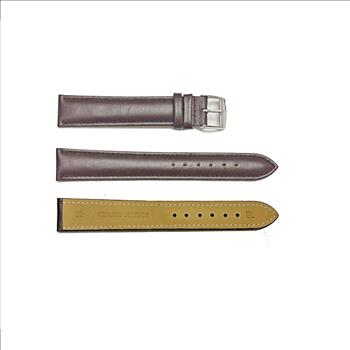 GENUINE LEATHER STRAP (18 mm) -  DARK BROWN AND STITCHES COLOR
